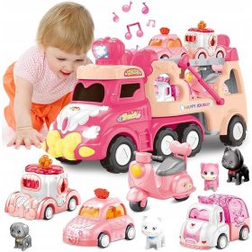   ZABAVNI KOMPLET ZA DEKLICE - AVTOVLEKA 9V1 S MELODIJO IN LUČMI