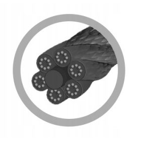   Linijska vrv armirana s polipropilenom Ø 16 mm - ČRNA - za igrišče - 5 metrov