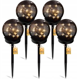  NNLED solarna svetilka, črna, 20 cm, 5 kos.