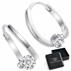    K508 Obročki s kristalnimi zaponkami, elegantni uhani iz srebra 925