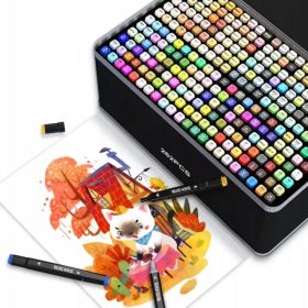   Markerji za alkoholne barve, dvostranski flomastri + torba - 262 kosov