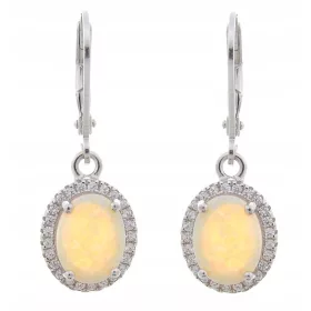  VISEČI SREBRNI RODIRANI UHANI MARQUIS OPAL!!