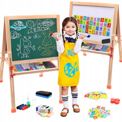 Drewnena magnetna tabla za suho brisanje NiceKids 45x90 cm