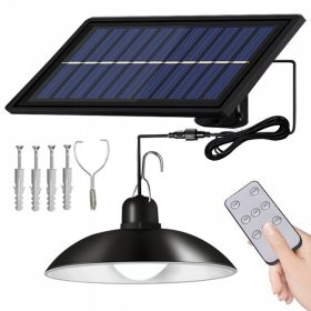   LANDGRAF Zunanja solarna viseča svetilka LED 60W s senzorjem za mrak in daljinskim upravljalnikom