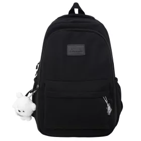   MLADINSKI ČRN ŠOLSKI NAHRBTNIK Z OBESEKOM ZA KLJUČE MEDVEDEK