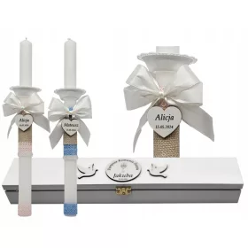 PRVOOBHAJILNA SVEČA Z OSEBNIM GRAVIRANIM LESNIM ŠKATLICEM