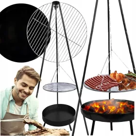    STATIV ZA ŽAR TABORNI OGNJEV VRTNI VISEČ VELIK 50CM TABORNI OGENJ 5