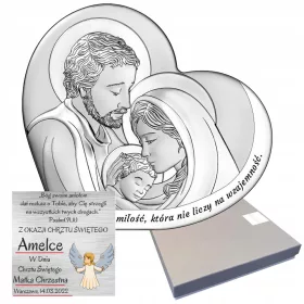  Slika Srebrna gravura za poročno darilo Svete družine