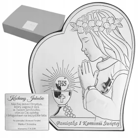    Srebrna slika prvega svetega obhajila BREZPLAČNO GRAVIRANJE! DS127FO/2A