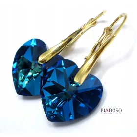  Zlati srebrni uhani s kristali Bermuda