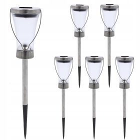  NNLED vgradna solarna svetilka, srebrna, 39 cm, 6 kos.