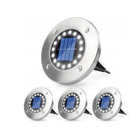  Priključna solarna svetilka GHH srebrna 13 cm 4 kos.