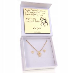 Srebrni komplet nakita za krst in obhajilo, gravura krsta