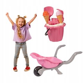   Set za igranje v pesku - samokolnica, vedro, grablje, lopata, zelena