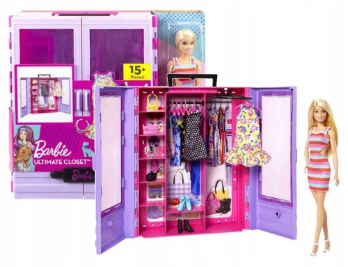 Garderobni set Barbie Mattel HJL66 s punčko in dodatki