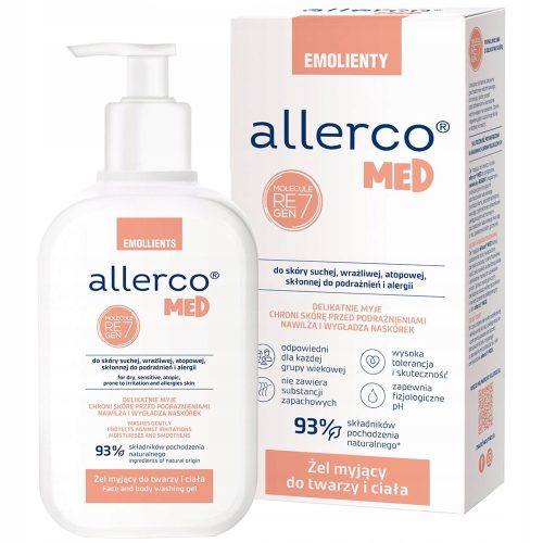 Allerco, gel za umivanje za občutljivo kožo nagnjeno k iritacijam in alergijam, 200 ml