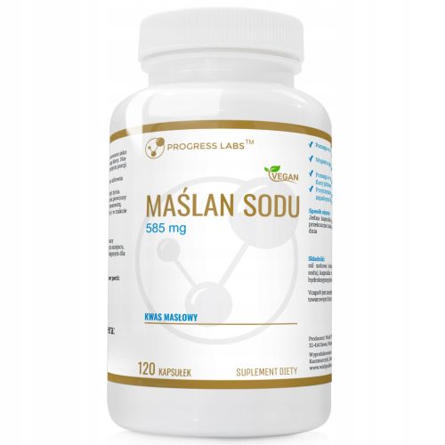 Maślan Sodu od Progress Labs – 120 Kapsul za Prebavo in Zdravje Črevesja