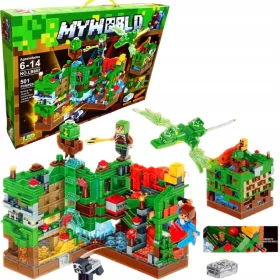   KOCKE MOJ SVET VELIK KOMPLET BLOKOV ZA NAPAD NA VAS 501 ELEMENT MINECRAFT