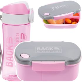 ZAJTRKOV SET BIDON IN ŠKATLA ZA ZAJTRK, ROZA