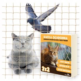   Florazoo varnostna mreža zaščitna za balkonsko okno za mačko 3x2M - vključeni zaponki