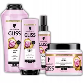    Gliss Liquid Silk Shampoo Mask Conditioner za dolgočasne in lomljive lase