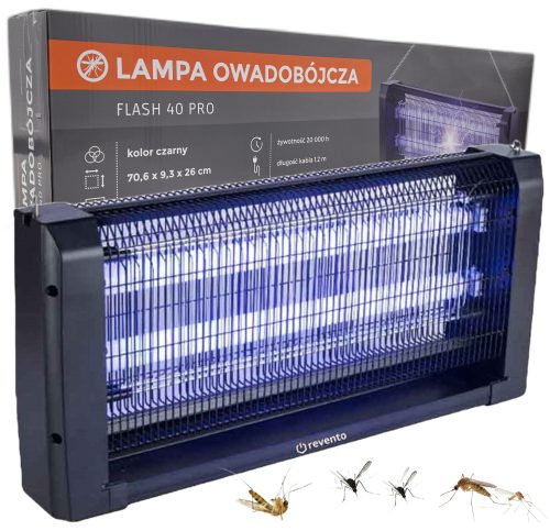 Revento Flash Pro 40 UV Insekticidna Svetilka Pasti za Komarje Muhe Žuželke Molje Močna Velika 40W