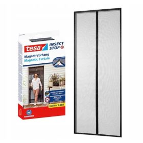   Magnetna zavesa proti komarjem za vrata TESA, mreža z magneti, črna 0,9x2,1m