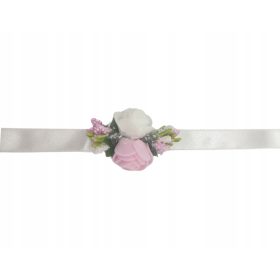  Ročna zapestnica s cvetličnim dodatkom - popoln okras za sveto obhajilo