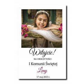   Personalizirana tabla za dobrodošlico ob prvem obhajilu - slika na platnu 60x40