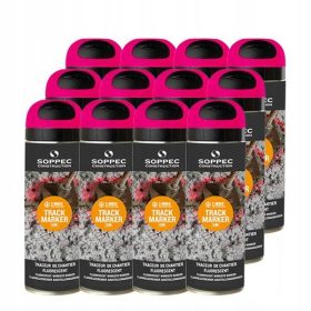   Fluorescenčna geodetska barva Soppec za označevanje tirnic v aerosolu, različne barve, set 12 kosov
