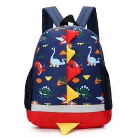   PLEČAK ZA PREDŠOLSKO OTROKA Z VZORCEM DINOSAVRA, MODRO NEBESNO