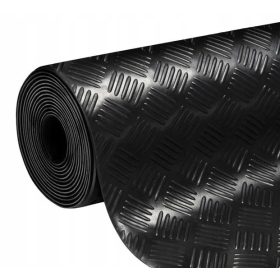 Gumijasta podloga Checker 72 cm x 140 cm črna 3 mm