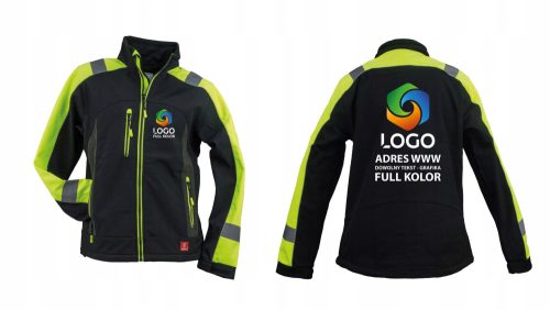 Delavski varnostni softshell jopič z logotipom, velikost XL