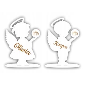   Angelček za krst s personaliziranim imenom graviran na figurici