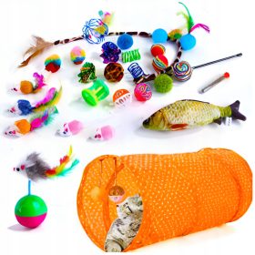    Mačja igrača z mačjo meto Catit Toy Set 28 elementov For Cat + Cat Toy Cat Scratcher