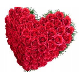 Velika srčkana kompozicija, Ikebana venec, nagrobni okras