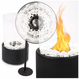  PROSTOSTOJEČI BIOKAMIN S STEKLENO TERASNO MIZO