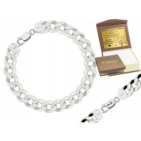    Moška srebrna oklepna zapestnica 9,30 mm z diamantom 925 brez gravure