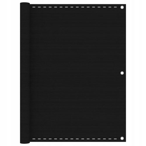 Balkonski paravan, črni HDPE, odporen na plešavost in UV žarke, dimenzije 120x500 cm