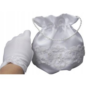 Obhajilna torba s čudovitimi belimi rokavicami