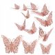 Mendelson Rose Gold Wall Decoration Butterflies, 12 Pieces