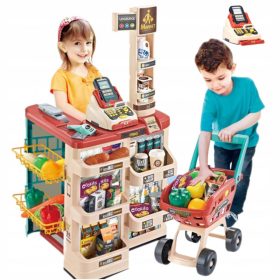   Luksuzni supermarket z vozičkom za nakupovanje in tehtnico za otroke