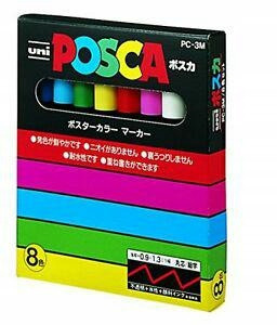 Markerji Posca za ustvarjalno risanje - Set 8 osnovnih barv PC-3M