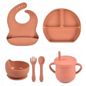 Zestaw za hranjenje za malčke iz silikona (rumeni)