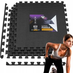 Pianka za fitnes podloga Be4Sport 120 cm x 120 cm črna
