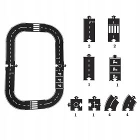 Gumijasta cesta Avto steza - 16-delna sestavljanka