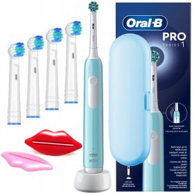    Oral-B Pro Series 1 modra vrtljiva električna zobna ščetka z etuijem