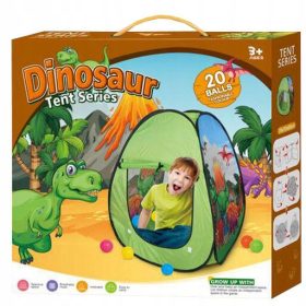 Namiot za otroke z motivom dinozavra, 20 žogicami, 70x85 cm