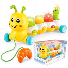   Interaktivna svetleča gosenica na vrvici s pisanimi kroglicami