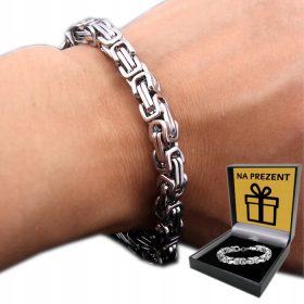    Srebrna moška ZAPESTNICA DEBELA 18 cm KRALJEVSKO bizantinsko tkanje